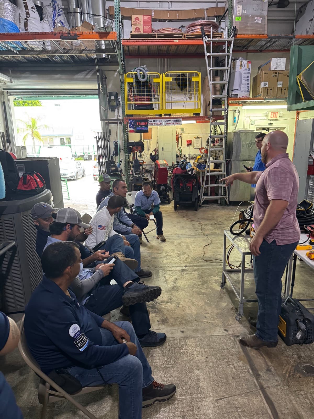 Training session on a contractor shop floor